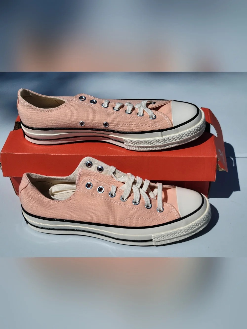 MENS 9.5/WOMENS 11.5 CONVERSE CHUCK 70 VINTAGE LOW – CHEEKY CORAL – NEW - Picture 3 of 8